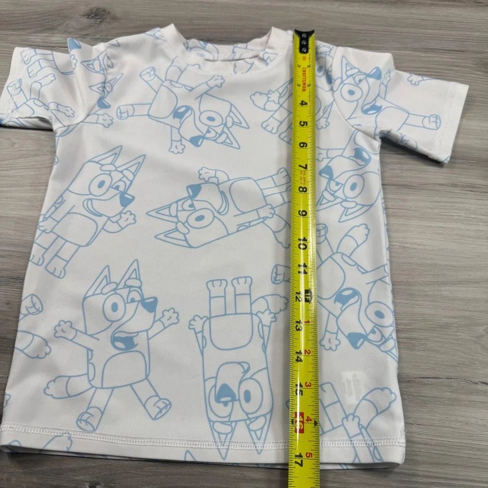 Kids Bluey Character Rash Guard Swim Shirt Size 5T Short‎ Sleeve
